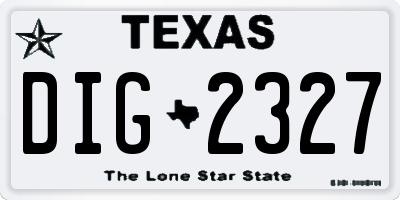 TX license plate DIG2327