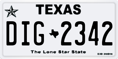 TX license plate DIG2342