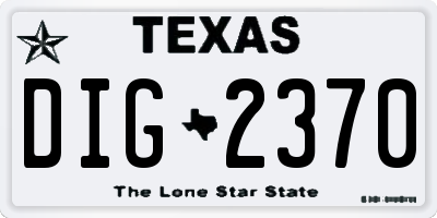 TX license plate DIG2370