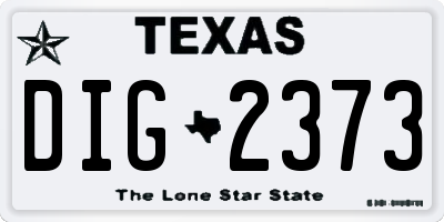 TX license plate DIG2373