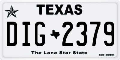 TX license plate DIG2379