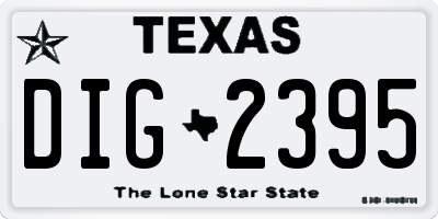 TX license plate DIG2395