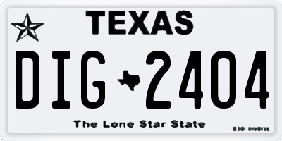 TX license plate DIG2404