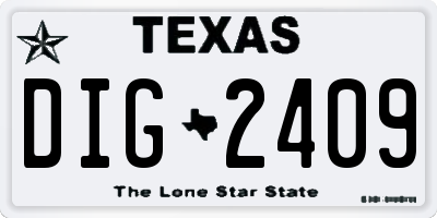 TX license plate DIG2409