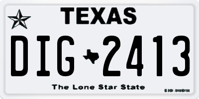 TX license plate DIG2413