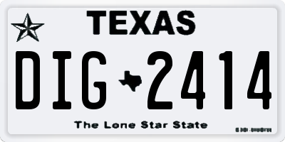 TX license plate DIG2414