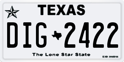 TX license plate DIG2422