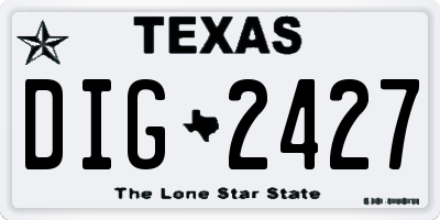 TX license plate DIG2427
