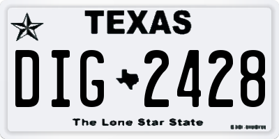 TX license plate DIG2428