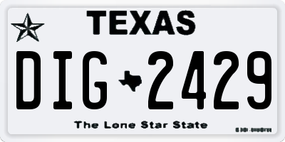 TX license plate DIG2429