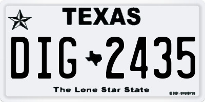 TX license plate DIG2435
