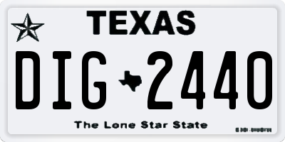 TX license plate DIG2440