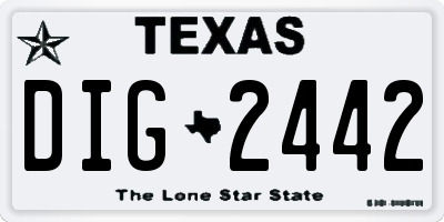 TX license plate DIG2442