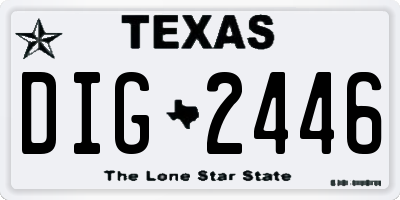 TX license plate DIG2446