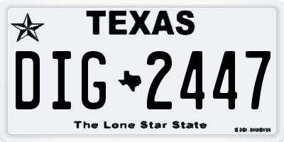 TX license plate DIG2447