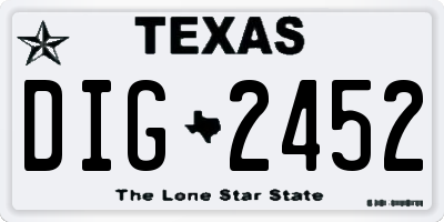 TX license plate DIG2452