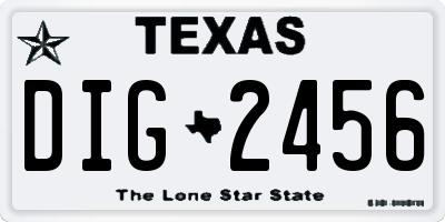 TX license plate DIG2456
