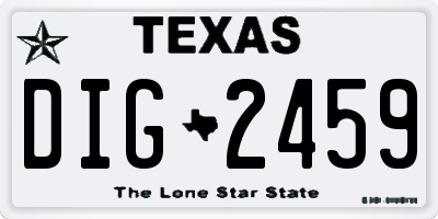 TX license plate DIG2459