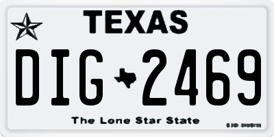 TX license plate DIG2469