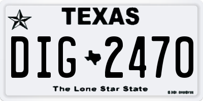 TX license plate DIG2470