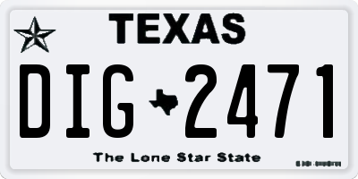 TX license plate DIG2471