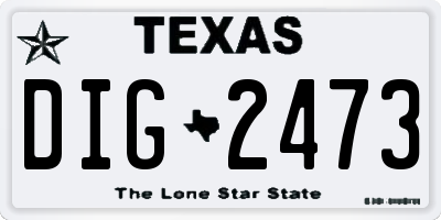 TX license plate DIG2473