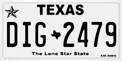 TX license plate DIG2479