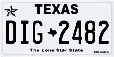TX license plate DIG2482