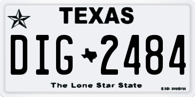 TX license plate DIG2484