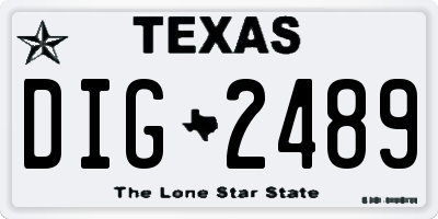 TX license plate DIG2489