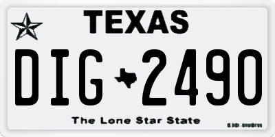 TX license plate DIG2490