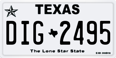 TX license plate DIG2495