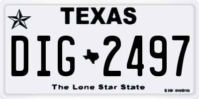 TX license plate DIG2497