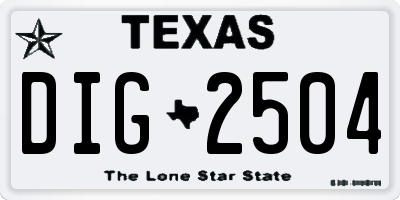 TX license plate DIG2504
