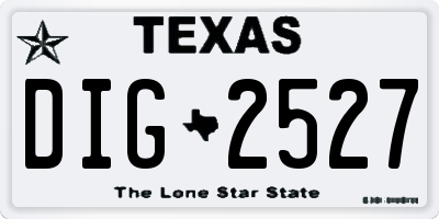 TX license plate DIG2527