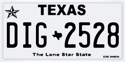TX license plate DIG2528