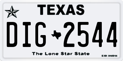 TX license plate DIG2544