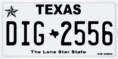 TX license plate DIG2556