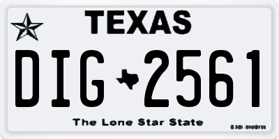 TX license plate DIG2561