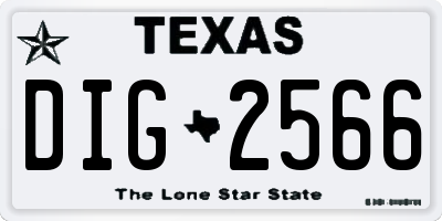 TX license plate DIG2566