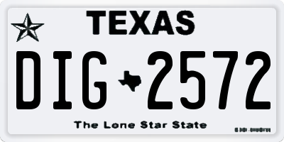 TX license plate DIG2572
