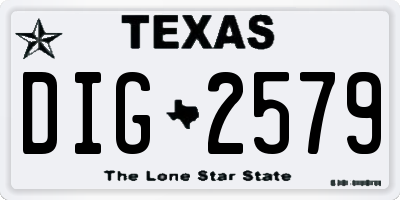 TX license plate DIG2579