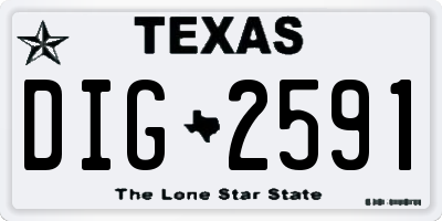 TX license plate DIG2591
