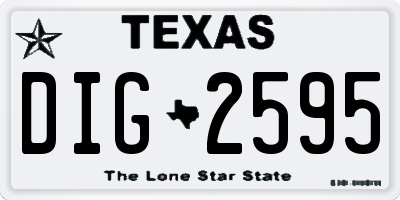 TX license plate DIG2595