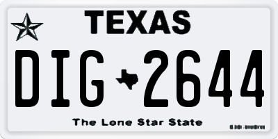 TX license plate DIG2644