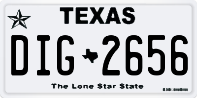 TX license plate DIG2656