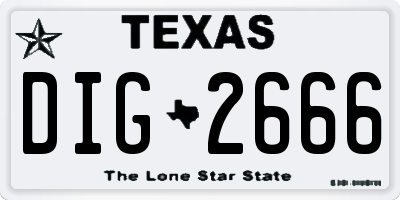 TX license plate DIG2666