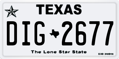 TX license plate DIG2677