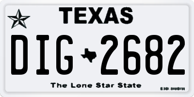 TX license plate DIG2682
