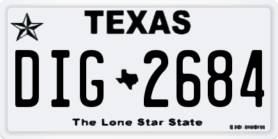 TX license plate DIG2684